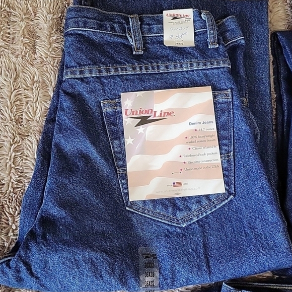 Dickies & Union Line Men's Blue Relaxed Fit Jeans - Picture 2 of 8